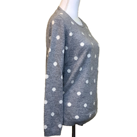 Talbots Sweaters - Talbots Pure Cashmere gray dot sweater size medium